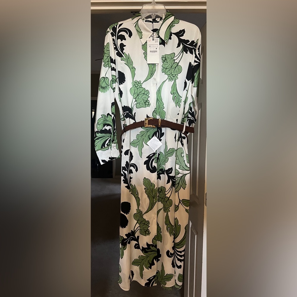 Zara Floral Print Dress with Belt